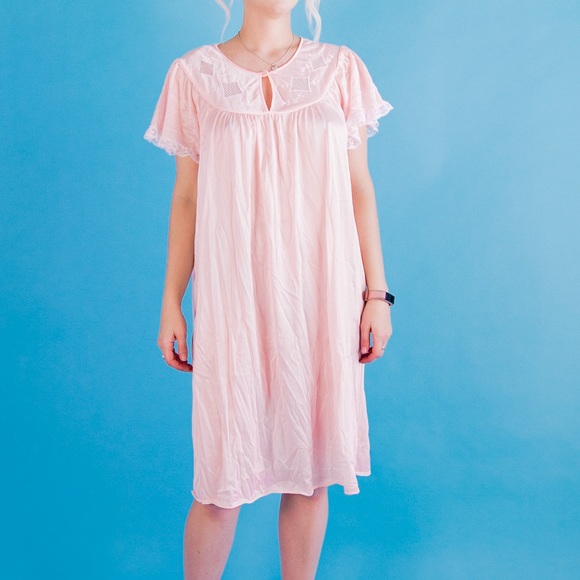 Vintage 80’s Babydoll Peach Nightie Small - Picture 5 of 10